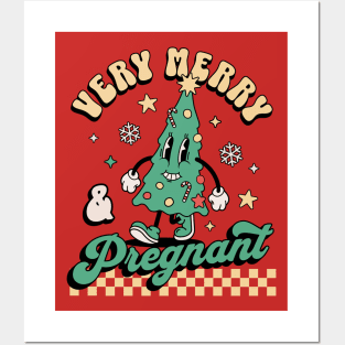 Very Merry and Pregnant - Christmas Pregnancy Announcement Posters and Art